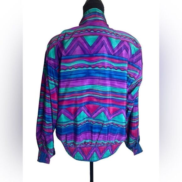 VINTAGE GREGOR GEOMETRIC 80s/90s WINDBREAKER JACKET SIZE SMALL UNISEX - Picture 11 of 12